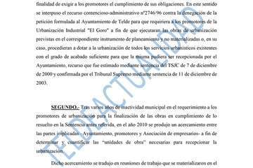 Escrito de GoroEco presentado en el Ayuntamiento de Telde/TA.